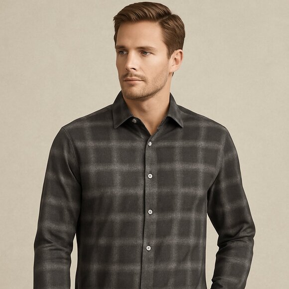 Bugatchi Shaped Fit Long Sleeve Button-Up Shirt – Comfort Stretch – Size XL - Picture 1 of 14